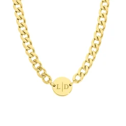 Finaste Ketting chunky 2 initials kleur goud Sale
