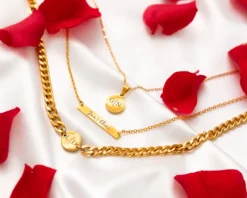 Finaste Ketting chunky 2 initials kleur goud Sale