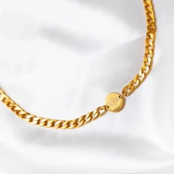 Finaste Ketting chunky 2 initials kleur goud Sale
