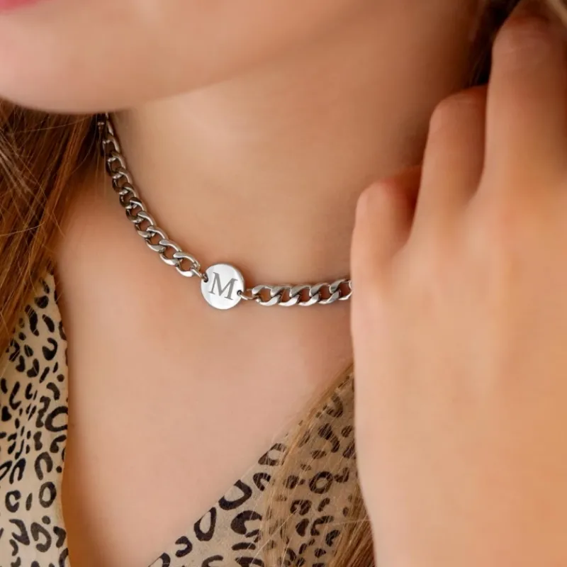 Finaste Ketting chunky initial Sale