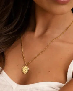 Finaste Ketting graveerbare munt goud kleurig New