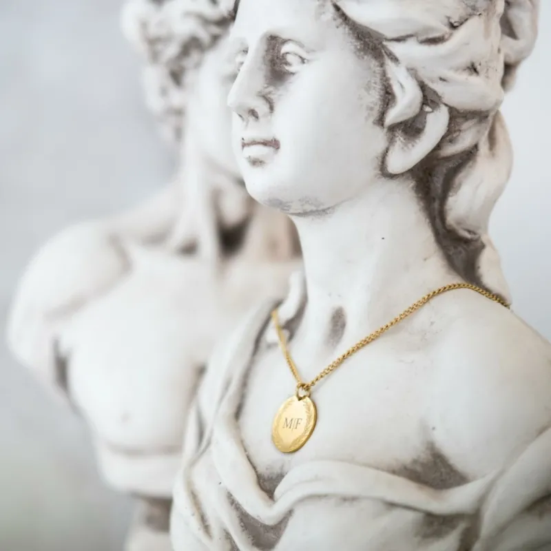 Finaste Ketting graveerbare munt goud kleurig New