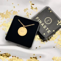 Finaste Ketting graveerbare munt goud kleurig New