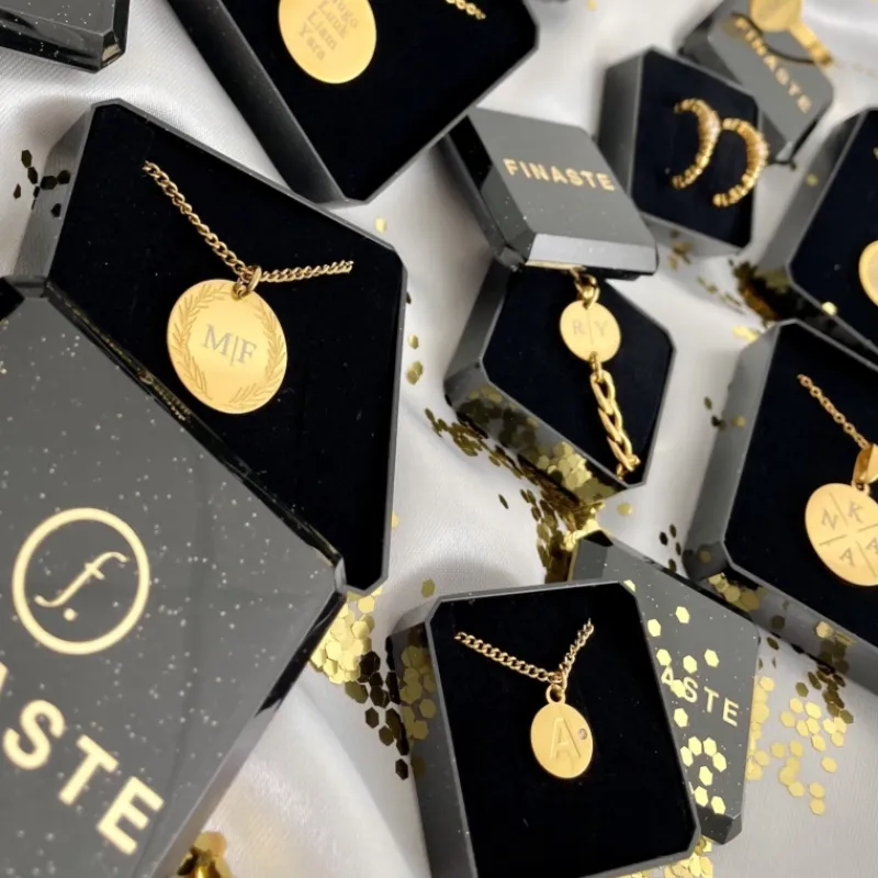 Finaste Ketting graveerbare munt goud kleurig New