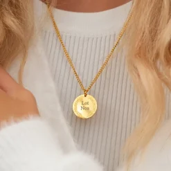 Finaste Ketting graveerbare munt goud kleurig New