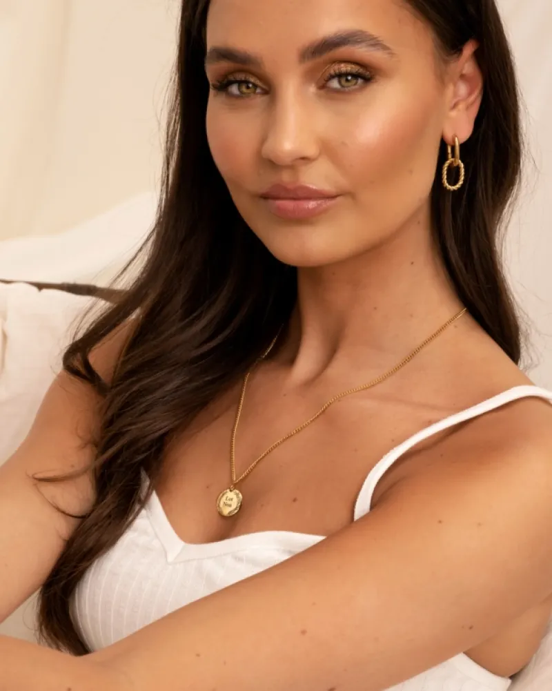 Finaste Ketting graveerbare munt goud kleurig New