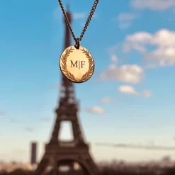 Finaste Ketting graveerbare munt goud kleurig New