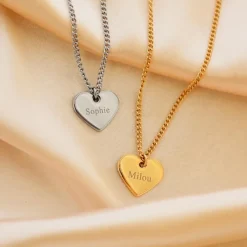 Finaste Ketting Hartje met naam kleur zilver Sale