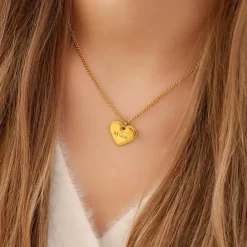 Finaste Ketting hartje met naam kleur goud Fashion