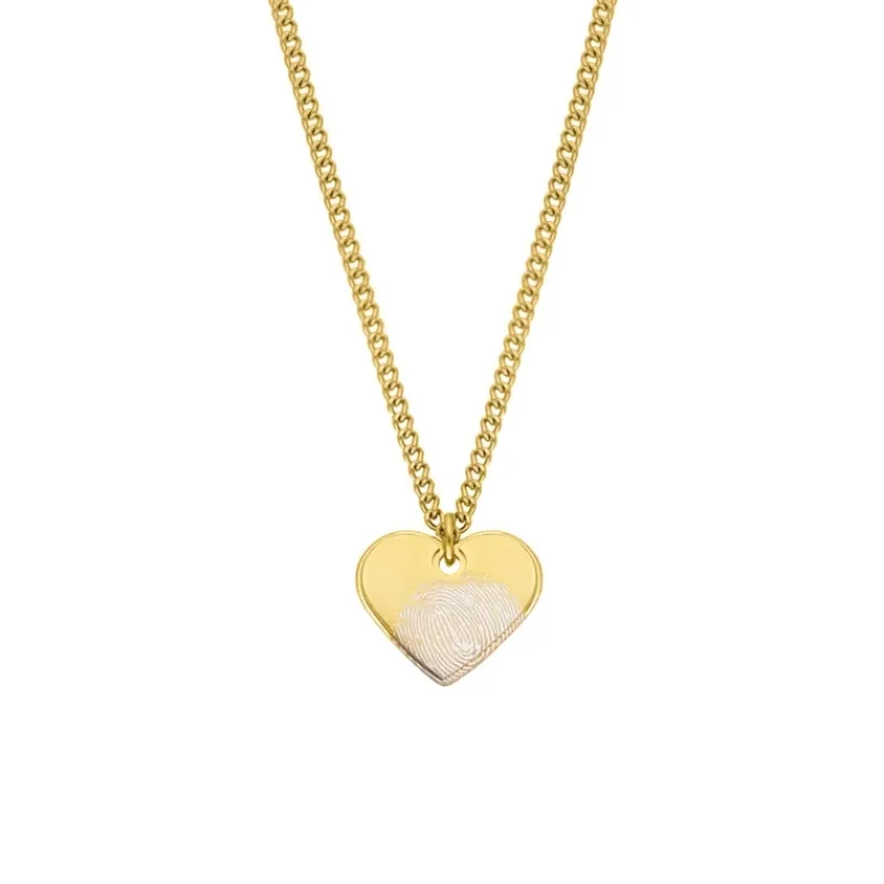 Finaste Ketting hartje met vingerafdruk goudkleurig Fashion