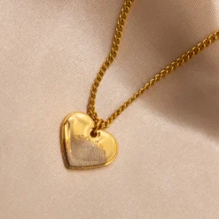 Finaste Ketting hartje met vingerafdruk goudkleurig Fashion