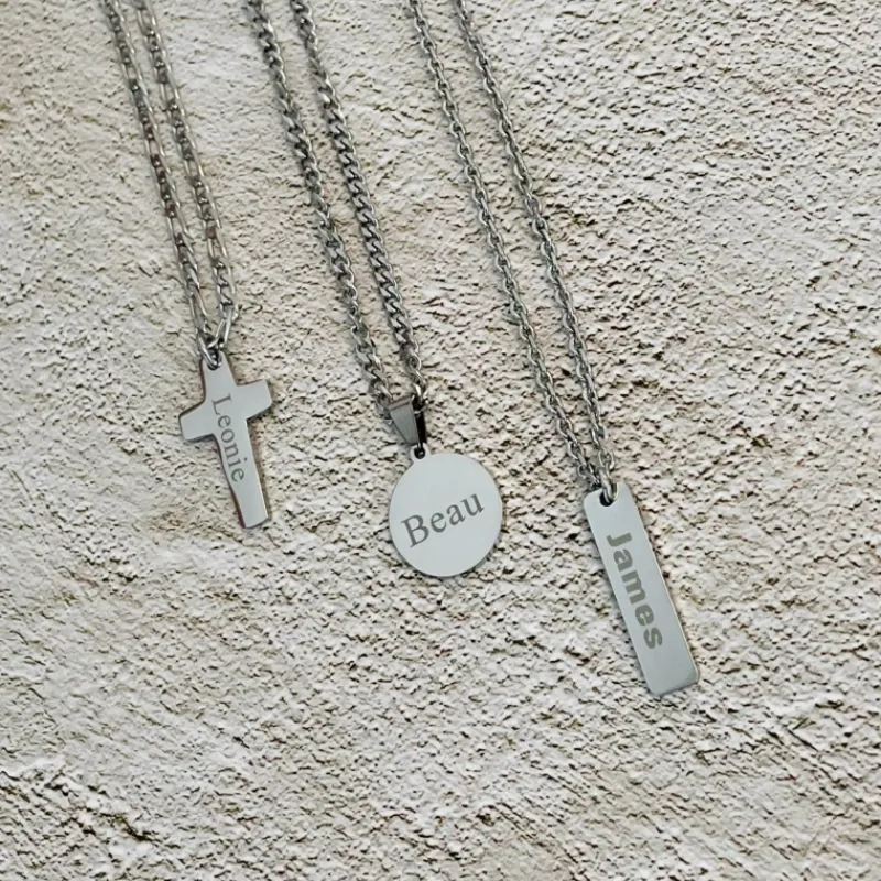 Finaste Ketting heren met tekst Fashion