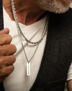 Finaste Ketting heren met tekst Fashion