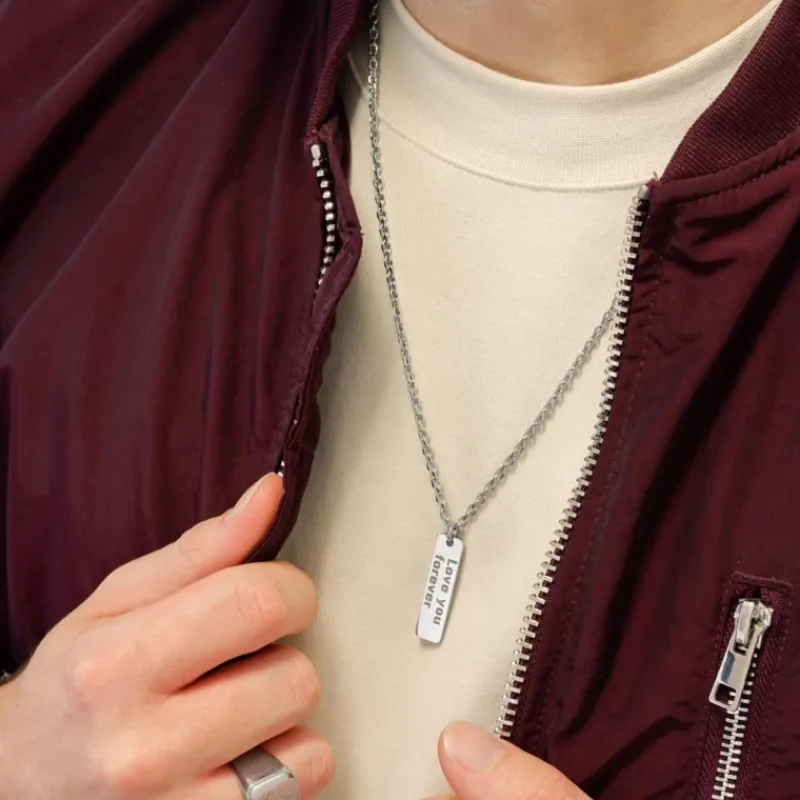 Finaste Ketting heren met tekst Fashion