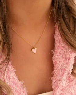 Finaste Ketting love heart pink goudkleurig Fashion