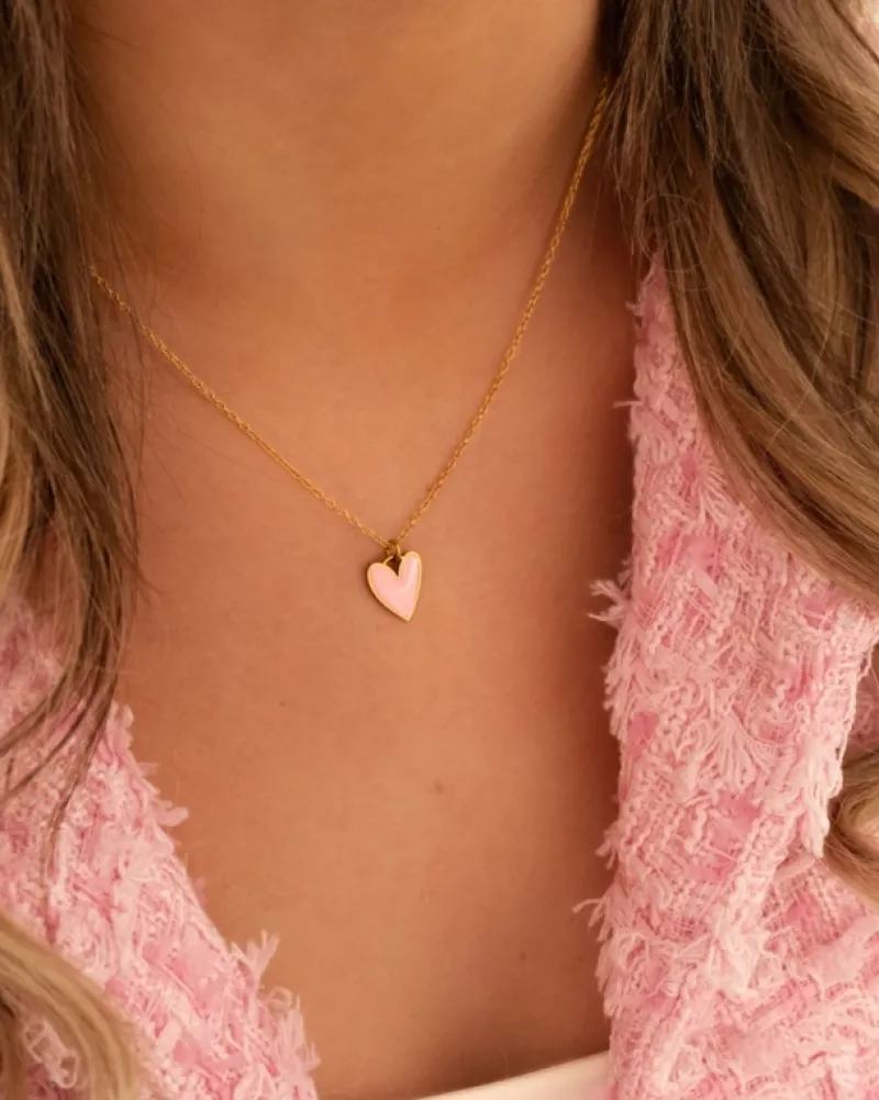Finaste Ketting love heart pink goudkleurig Fashion