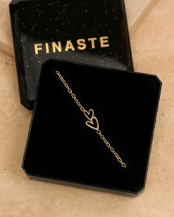 Finaste Ketting love hearts double goudkleurig Best
