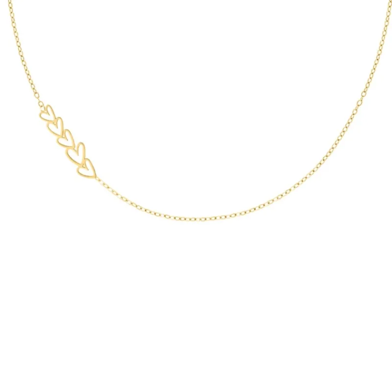 Finaste Ketting love hearts multi goudkleurig Fashion