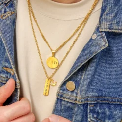 Finaste Ketting mannen met naam anker goud kleurig Discount