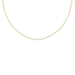 Finaste Ketting met bolletjes pastel goudkleurig New