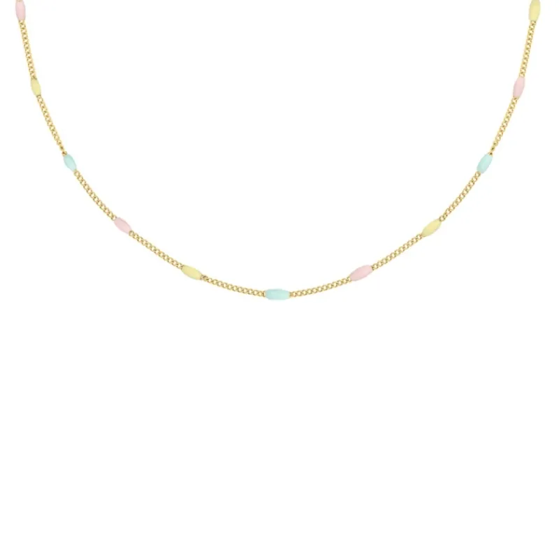 Finaste Ketting met bolletjes pastel goudkleurig New