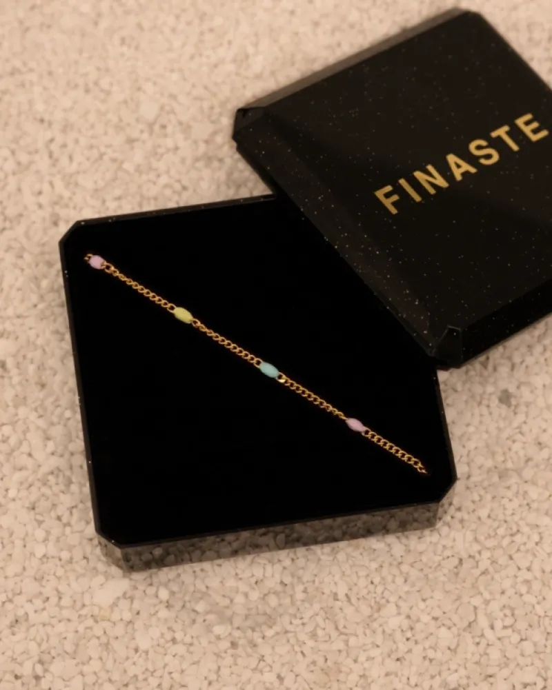 Finaste Ketting met bolletjes pastel goudkleurig New