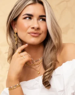 Finaste Ketting met bolletjes trendkleuren goudkleurig Hot