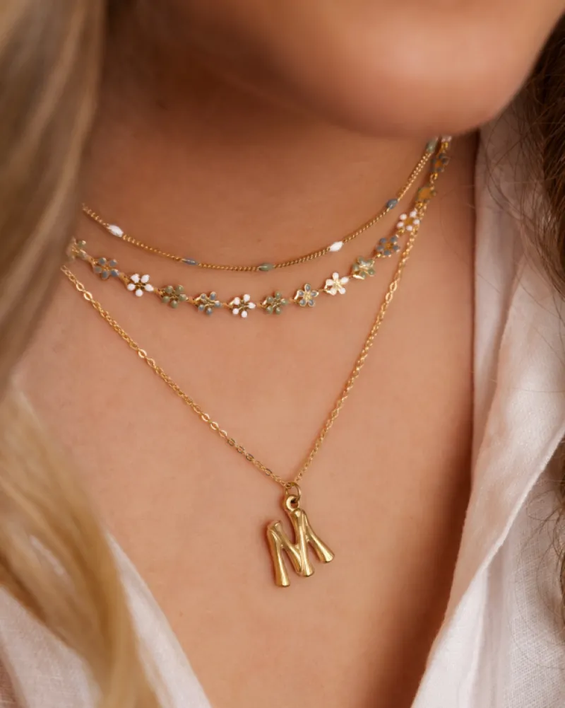 Finaste Ketting met bolletjes trendkleuren goudkleurig Hot