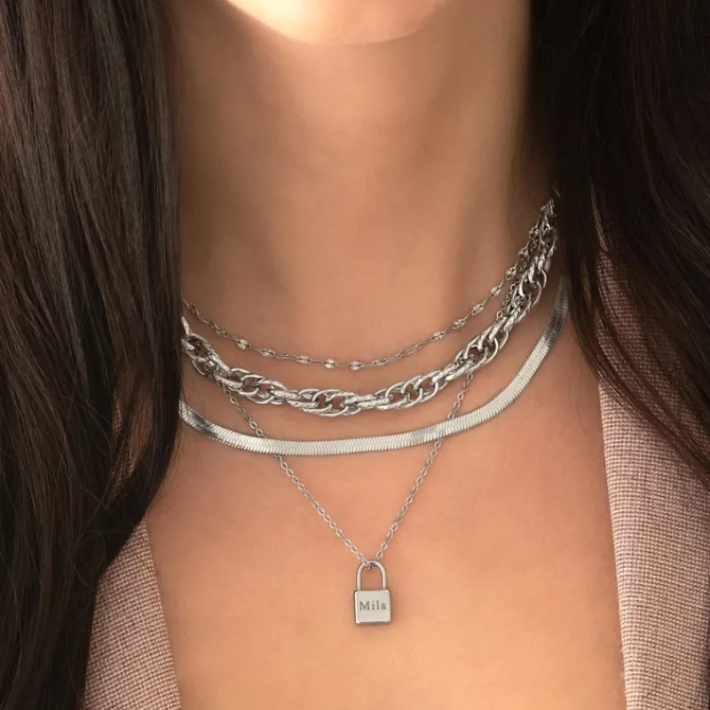 Finaste Ketting met graveerbaar slotje New