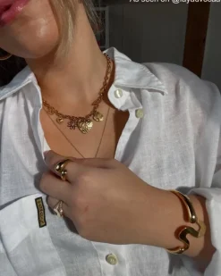 Finaste Ketting met hartjes bedels goudkleurig Sale