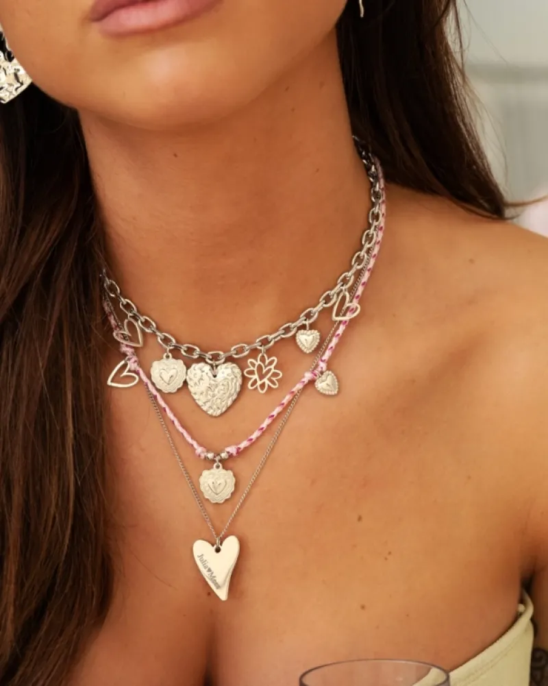 Finaste Ketting met hartjes bedels Clearance