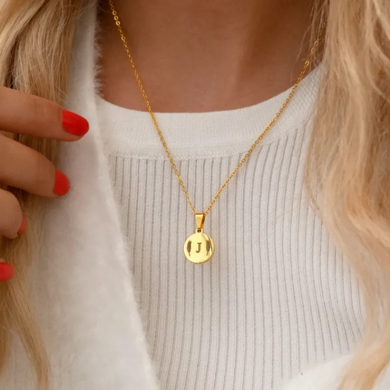 Finaste Ketting met Letter Goud Kleurig Fashion