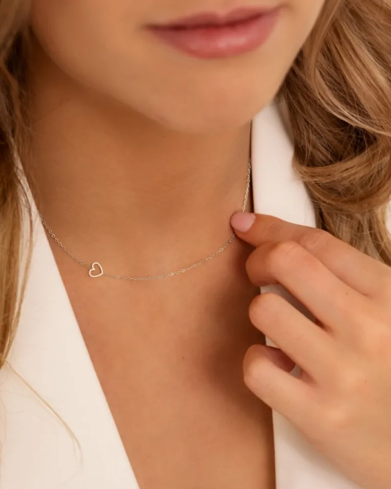 Finaste Ketting met side way hartje Clearance