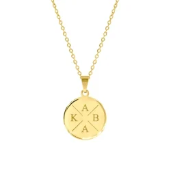 Finaste Ketting Met Vier Initialen Goud Kleurig Discount