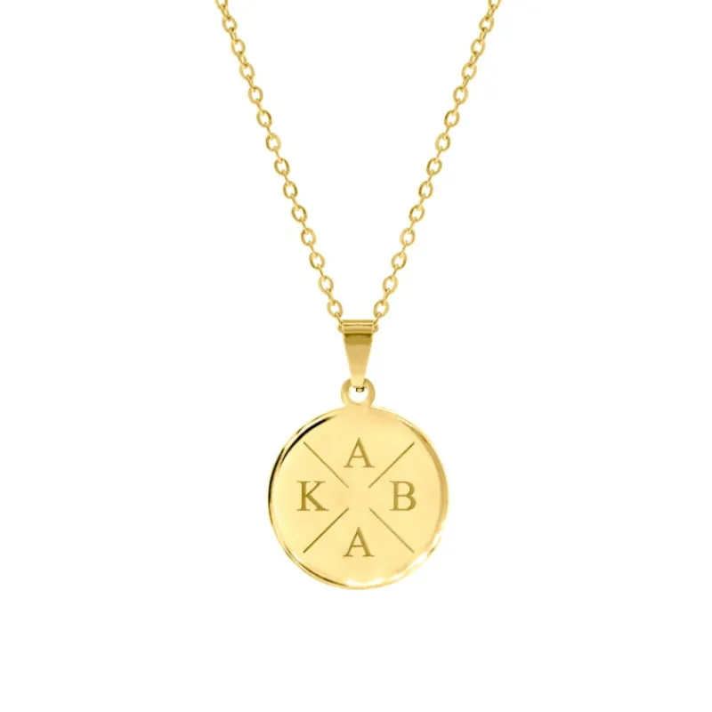 Finaste Ketting Met Vier Initialen Goud Kleurig Discount