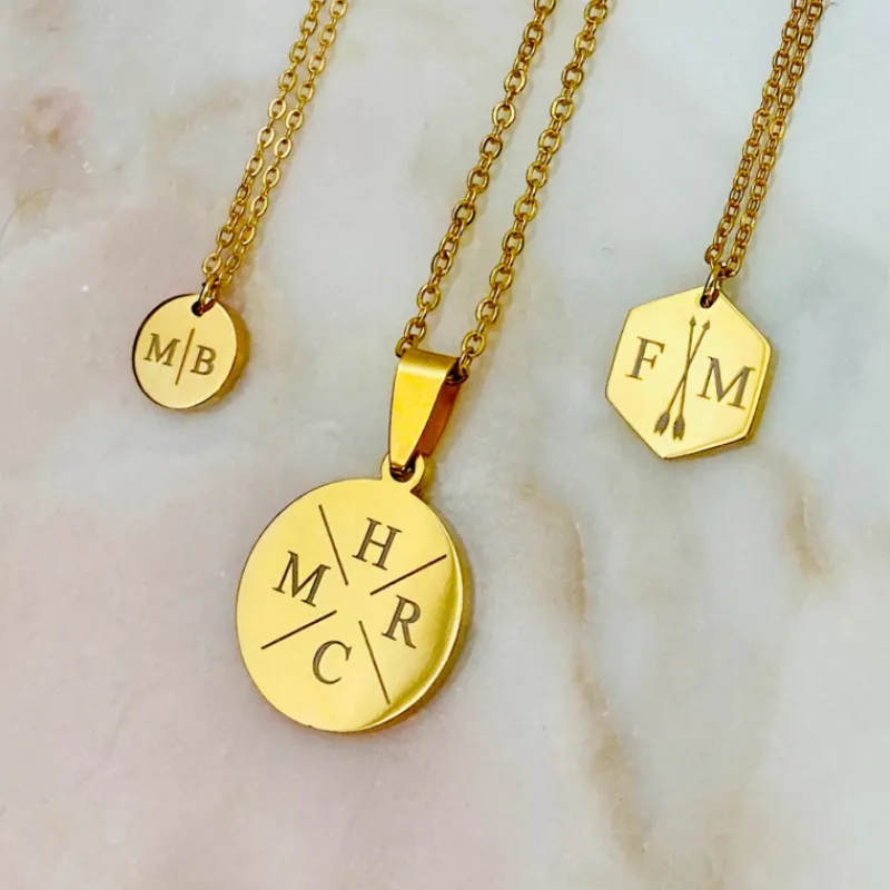 Finaste Ketting Met Vier Initialen Goud Kleurig Discount