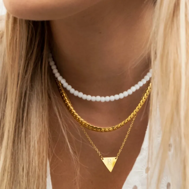 Finaste Ketting platte chain goud kleurig Discount