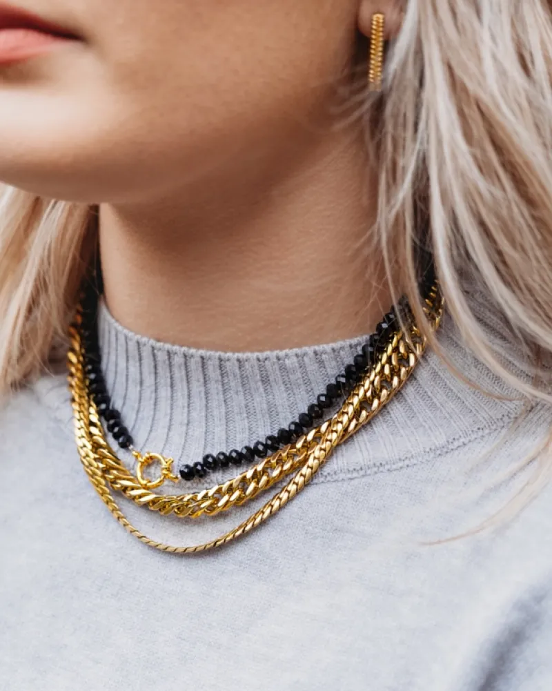 Finaste Ketting platte chain goud kleurig Discount