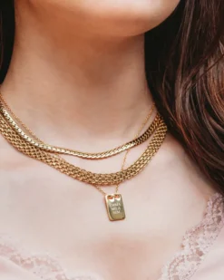 Finaste Ketting platte chain goud kleurig Discount