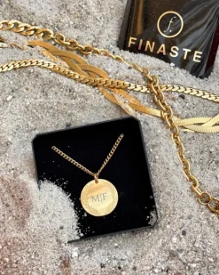 Finaste Ketting platte chain goud kleurig Discount