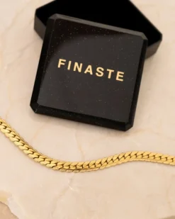 Finaste Ketting platte chain vintage goudkleurig Online