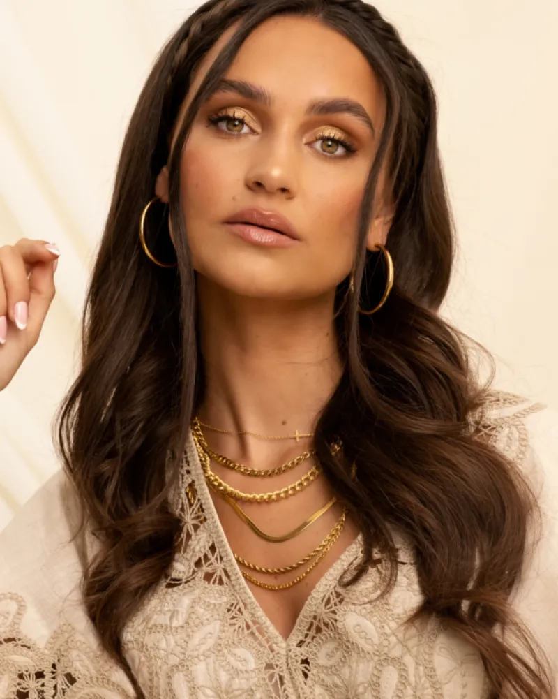 Finaste Ketting side way cross goldplated Best