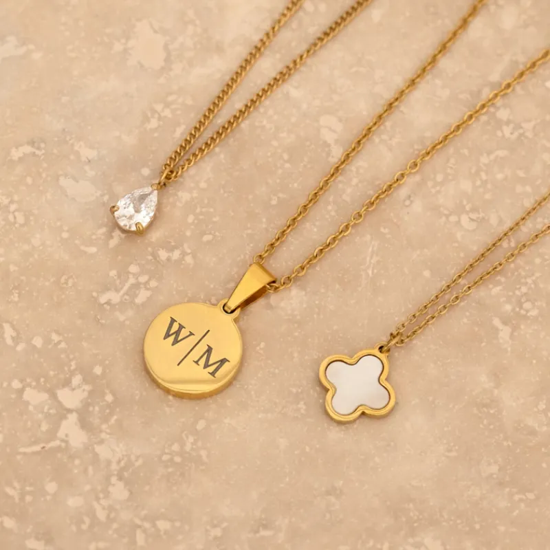 Finaste Ketting sparkle drop goldplated Online