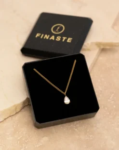Finaste Ketting sparkle drop goldplated Online