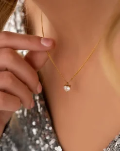 Finaste Ketting sparkle heart goldplated Clearance