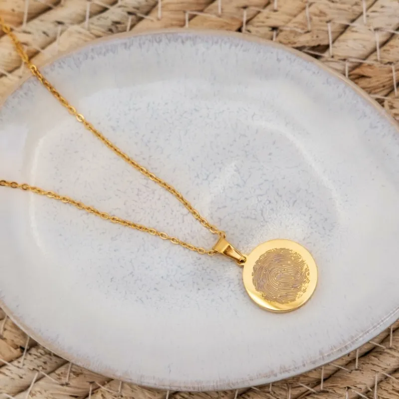 Finaste Ketting vingerafdruk goud kleurig New