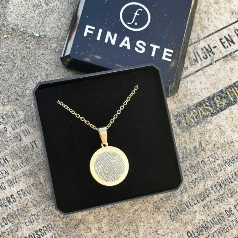 Finaste Ketting vingerafdruk goud kleurig New