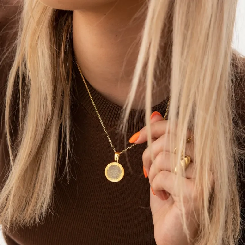 Finaste Ketting vingerafdruk goud kleurig New