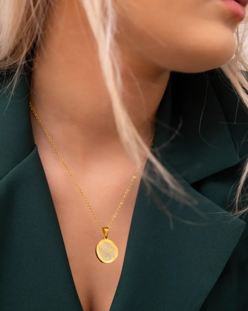 Finaste Ketting vingerafdruk goud kleurig New