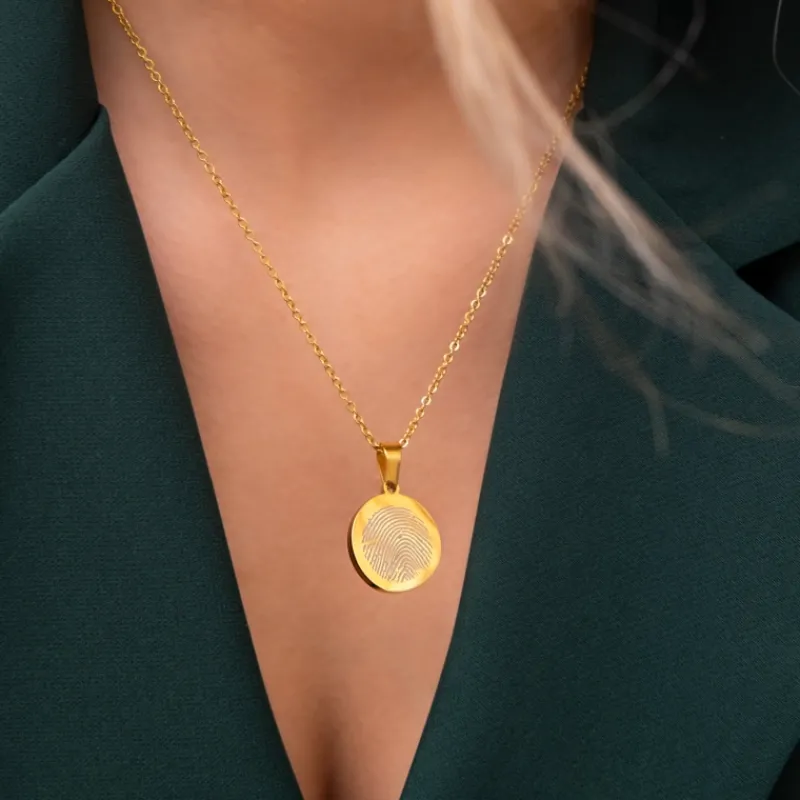 Finaste Ketting vingerafdruk goud kleurig New